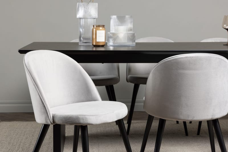 Rektangulär matgrupp Venture Home Grå Svart 6st - Møbler - Bord - Spisegrupper