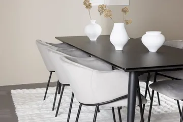 Rektangulär matgrupp Venture Home Grå Svart 6st - Møbler - Bord - Spisegrupper