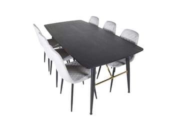 Rektangulär matgrupp Venture Home Grå Svart 6st - Møbler - Bord - Spisegrupper