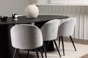Rektangulär matgrupp Venture Home Grå Svart 6st - Møbler - Bord - Spisegrupper