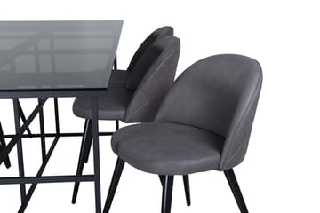 Rektangulär matgrupp Venture Home Grå Svart 6st - Møbler - Bord - Spisegrupper