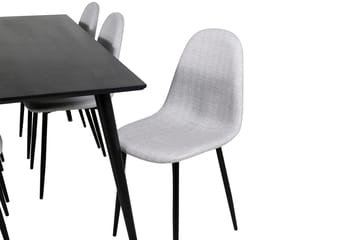 Rektangulär matgrupp Venture Home Grå Svart 6st - Møbler - Bord - Spisegrupper