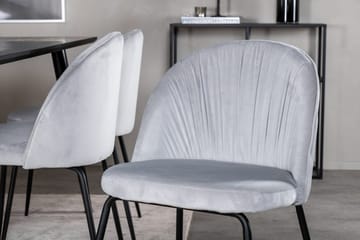 Rektangulär matgrupp Venture Home Grå Svart 6st - Møbler - Bord - Spisegrupper