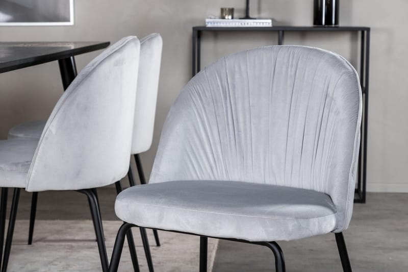 Rektangulär matgrupp Venture Home Grå Svart 6st - Møbler - Bord - Spisegrupper