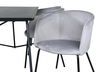 Rektangulär matgrupp Venture Home Grå Svart 6st - Møbler - Bord - Spisegrupper