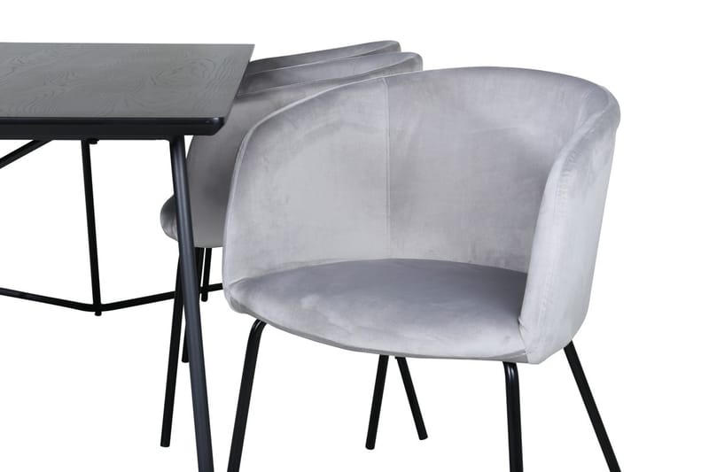Rektangulär matgrupp Venture Home Grå Svart 6st - Møbler - Bord - Spisegrupper