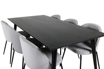 Rektangulär matgrupp Venture Home Grå Svart 6st - Møbler - Bord - Spisegrupper