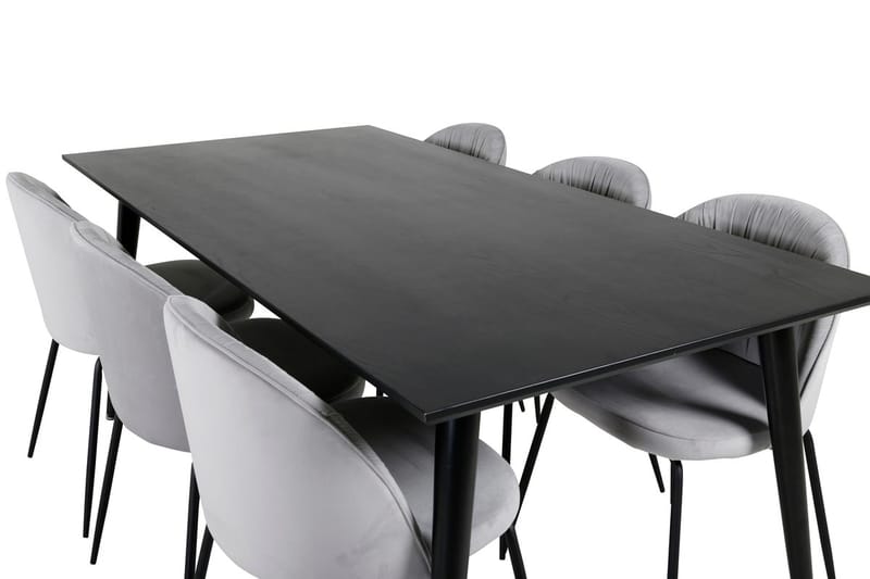 Rektangulär matgrupp Venture Home Grå Svart 6st - Møbler - Bord - Spisegrupper