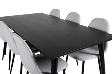 Rektangulär matgrupp Venture Home Grå Svart 6st - Møbler - Bord - Spisegrupper