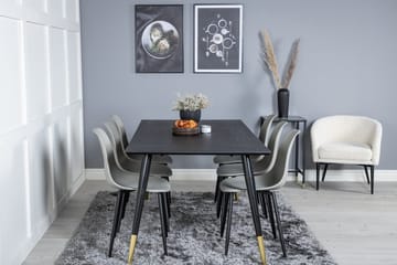 Rektangulär matgrupp Venture Home Grå Svart 6st - Møbler - Bord - Spisegrupper