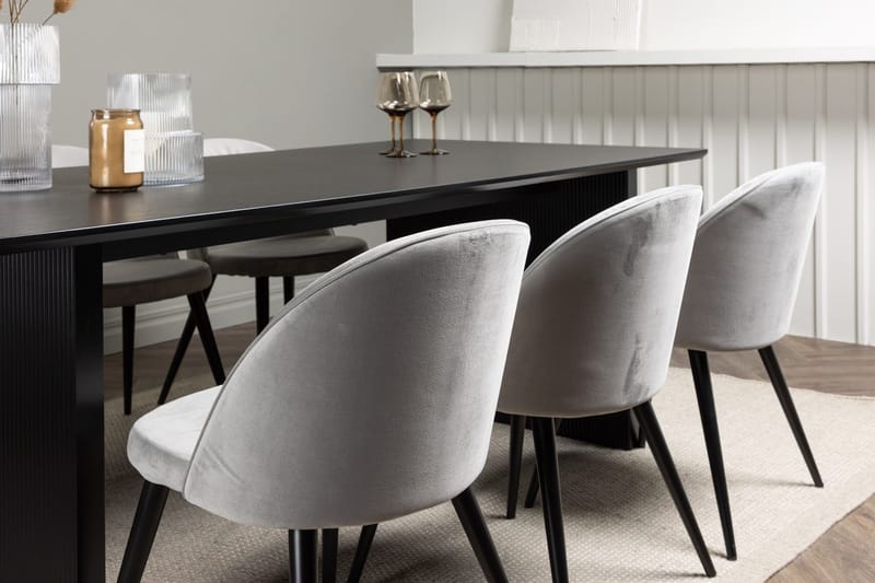 Rektangulär matgrupp Venture Home Grå Svart 6st - Møbler - Bord - Spisegrupper