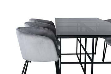 Rektangulär matgrupp Venture Home Grå Svart 6st - Møbler - Bord - Spisegrupper