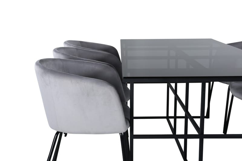 Rektangulär matgrupp Venture Home Grå Svart 6st - Møbler - Bord - Spisegrupper