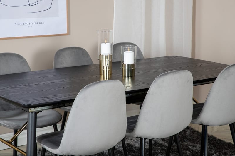 Rektangulär matgrupp Venture Home Grå Svart 6st - Møbler - Bord - Spisegrupper