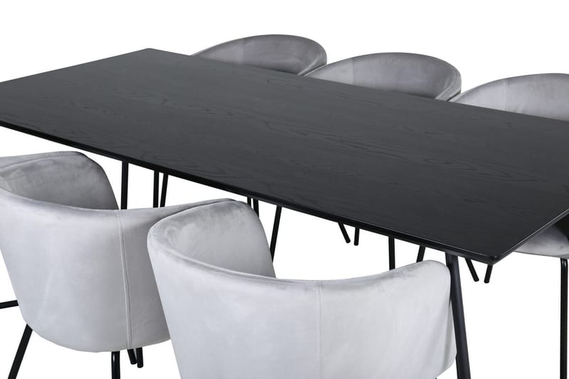 Rektangulär matgrupp Venture Home Grå Svart 6st - Møbler - Bord - Spisegrupper