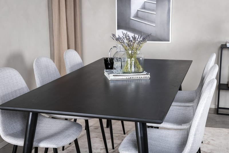 Rektangulär matgrupp Venture Home Grå Svart 6st - Møbler - Bord - Spisegrupper