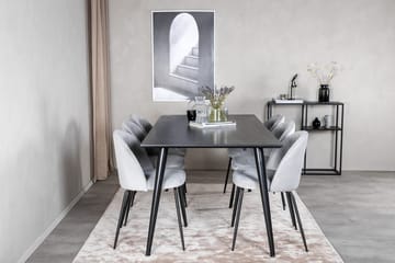 Rektangulär matgrupp Venture Home Grå Svart 6st - Møbler - Bord - Spisegrupper