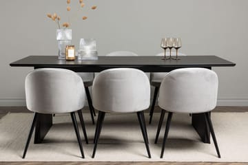 Rektangulär matgrupp Venture Home Grå Svart 6st - Møbler - Bord - Spisegrupper