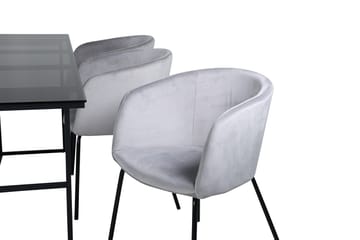 Rektangulär matgrupp Venture Home Grå Svart 6st - Møbler - Bord - Spisegrupper