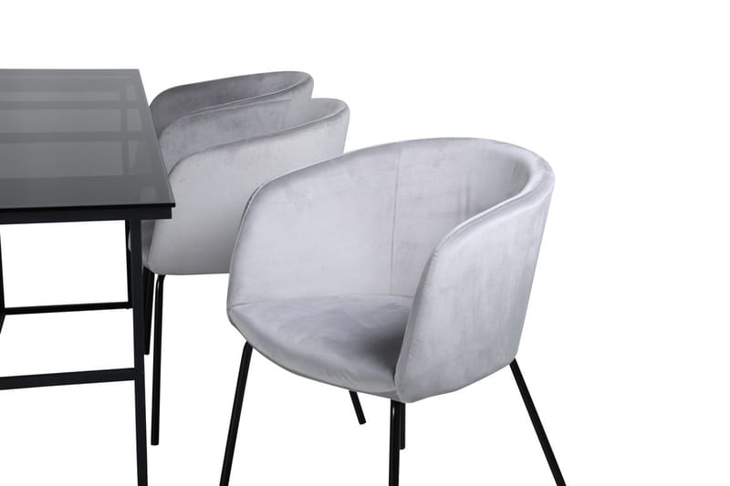 Rektangulär matgrupp Venture Home Grå Svart 6st - Møbler - Bord - Spisegrupper