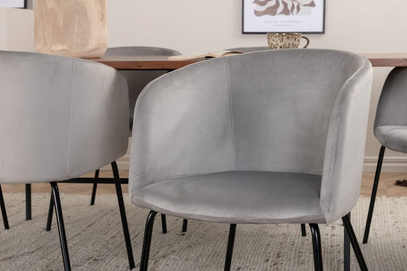 Rektangulär matgrupp Venture Home Grå Svart 6st - Møbler - Bord - Spisegrupper