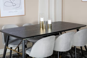Rektangulär matgrupp Venture Home Grå Svart Mässing - Møbler - Bord - Spisegrupper