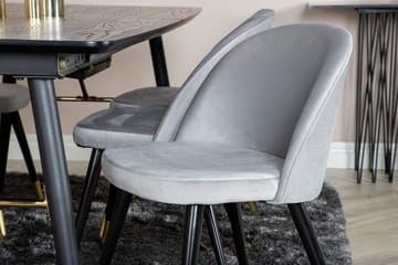 Rektangulär matgrupp Venture Home Grå Svart Mässing - Møbler - Bord - Spisegrupper