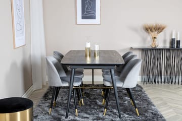 Rektangulär matgrupp Venture Home Grå Svart Mässing - Møbler - Bord - Spisegrupper