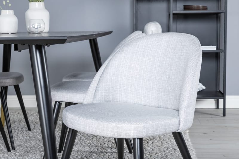 Rektangulär matgrupp Venture Home Grå Svart Svart