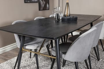 Rektangulär matgrupp Venture Home Grå Svart Svart - Møbler - Bord - Spisegrupper