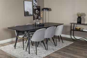 Rektangulär matgrupp Venture Home Grå Svart Svart - Møbler - Bord - Spisegrupper