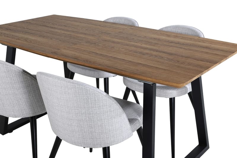 Rektangulär matgrupp Venture Home Grå Valnöt 4st - Møbler - Bord - Spisegrupper