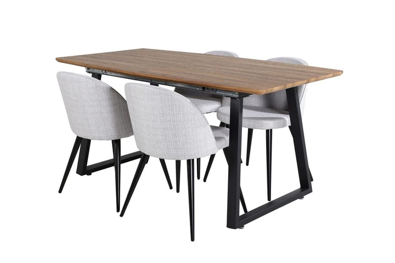 Rektangulär matgrupp Venture Home Grå Valnöt 4st - Møbler - Bord - Spisegrupper