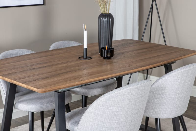 Rektangulär matgrupp Venture Home Grå Valnöt 4st - Møbler - Bord - Spisegrupper