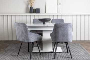 Rektangulär matgrupp Venture Home Grå Vit 4st - Møbler - Bord - Spisegrupper