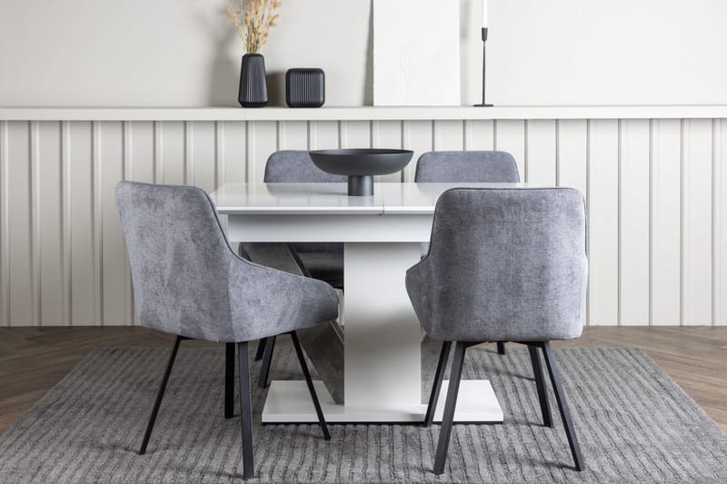 Rektangulär matgrupp Venture Home Grå Vit 4st