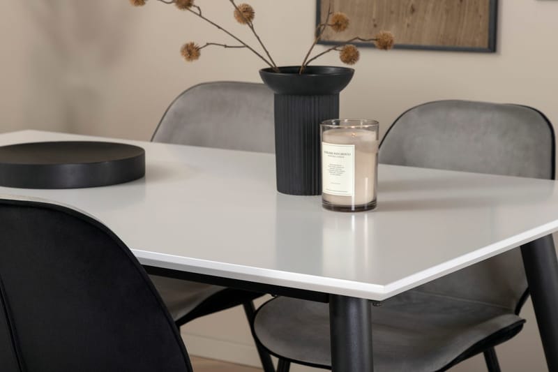 Rektangulär matgrupp Venture Home Grå Vit 4st - Møbler - Bord - Spisegrupper