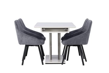 Rektangulär matgrupp Venture Home Grå Vit 4st - Møbler - Bord - Spisegrupper