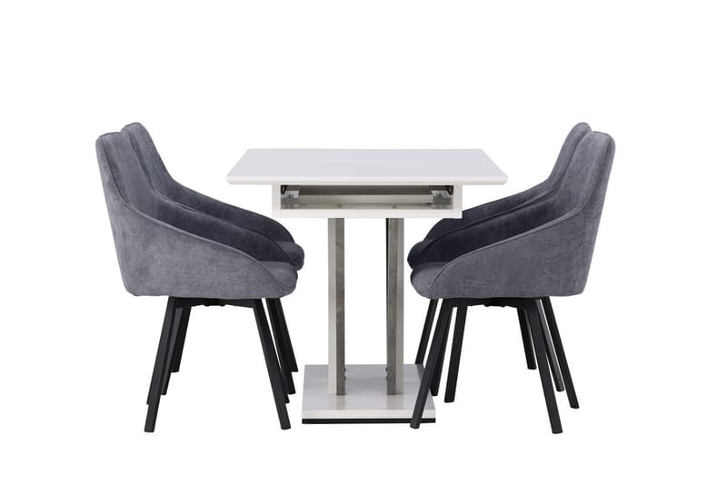 Rektangulär matgrupp Venture Home Grå Vit 4st - Møbler - Bord - Spisegrupper