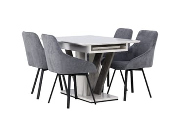 Rektangulär matgrupp Venture Home Grå Vit 4st - Møbler - Bord - Spisegrupper