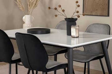 Rektangulär matgrupp Venture Home Grå Vit 4st - Møbler - Bord - Spisegrupper