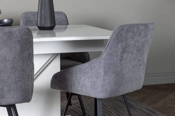 Rektangulär matgrupp Venture Home Grå Vit 4st - Møbler - Bord - Spisegrupper