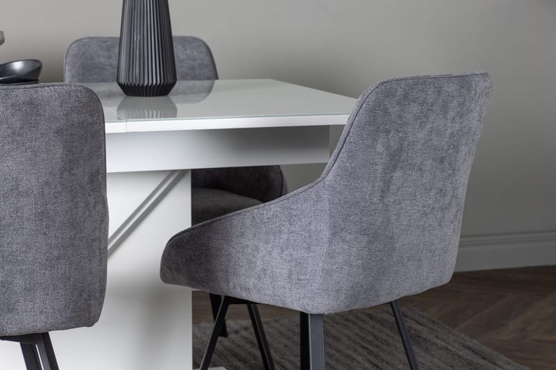Rektangulär matgrupp Venture Home Grå Vit 4st - Møbler - Bord - Spisegrupper