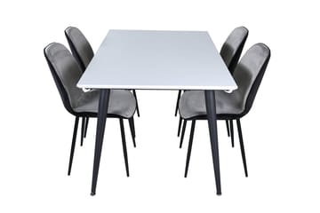 Rektangulär matgrupp Venture Home Grå Vit 4st - Møbler - Bord - Spisegrupper
