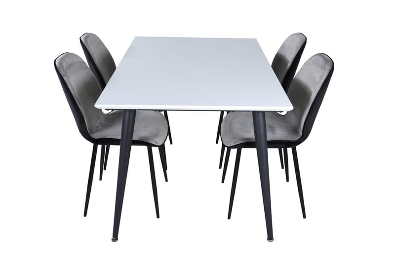 Rektangulär matgrupp Venture Home Grå Vit 4st - Møbler - Bord - Spisegrupper