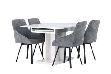 Rektangulär matgrupp Venture Home Grå Vit 4st - Møbler - Bord - Spisegrupper