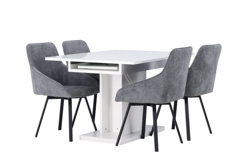 Rektangulär matgrupp Venture Home Grå Vit 4st - Møbler - Bord - Spisegrupper