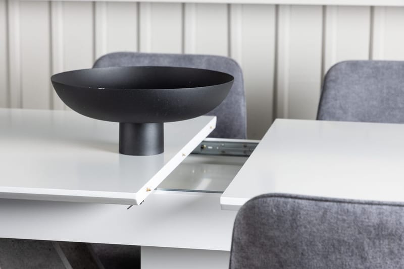 Rektangulär matgrupp Venture Home Grå Vit 4st - Møbler - Bord - Spisegrupper