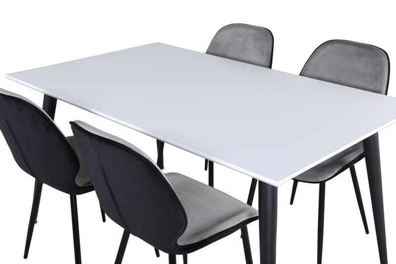 Rektangulär matgrupp Venture Home Grå Vit 4st - Møbler - Bord - Spisegrupper