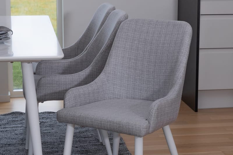 Rektangulär matgrupp Venture Home Grå Vit 6st - Møbler - Bord - Spisegrupper